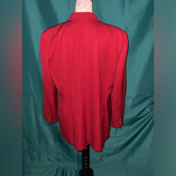 Liz Claiborne COLLECTION, WOMENS’ SIZE 14 DOUBLE BREASTED BLAZER, 100% WOOL, EUC - Picture 2 of 3